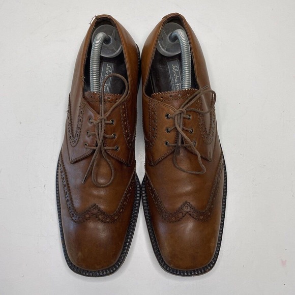 Vintage Salvatore Ferragamo Tramezza Brown Leather Loafers Size 8 1/2 1 D main image 5